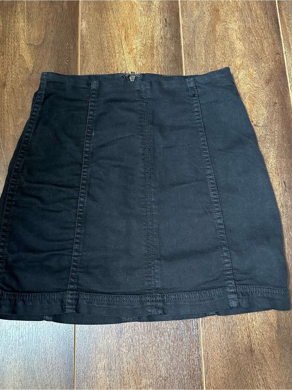 Free People Black Denim Mini Skirt